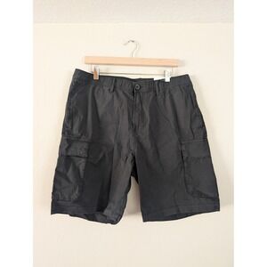 HM Mens M Black Cargo Shorts Gorpcore Hiking Summer Regular Fit Mid Length NWT